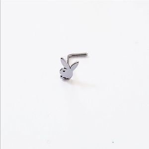20g L shape nose ring stud playboy bunny